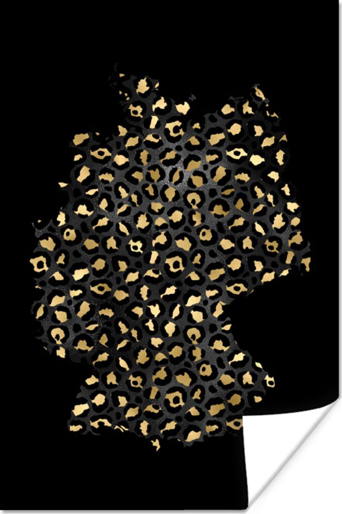 MuchoWow Poster Europakarte - Deutschland - Pantherdruck 120x180 cm - Kunstposter