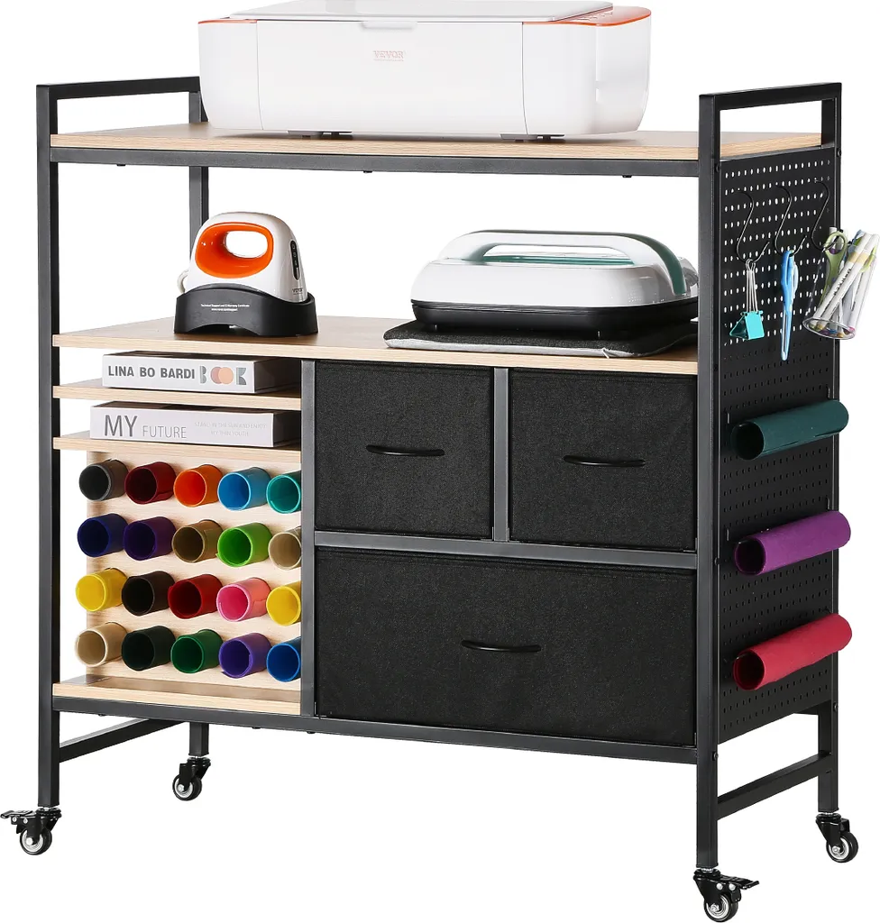 Workstation VEVOR per Cricut: Carrello Mobile con 20 Vani per Vinili
