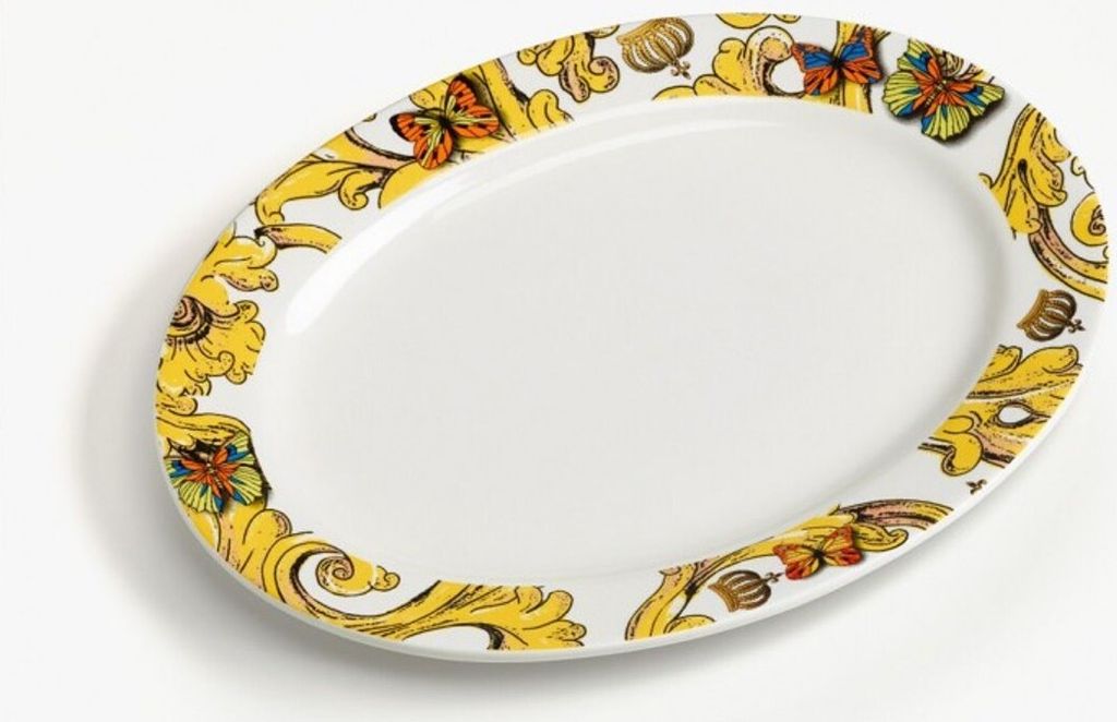 Harald Glööckler Porzellan Platte oval 25,5 x 19,5 cm Barock Dekoration Pompöös