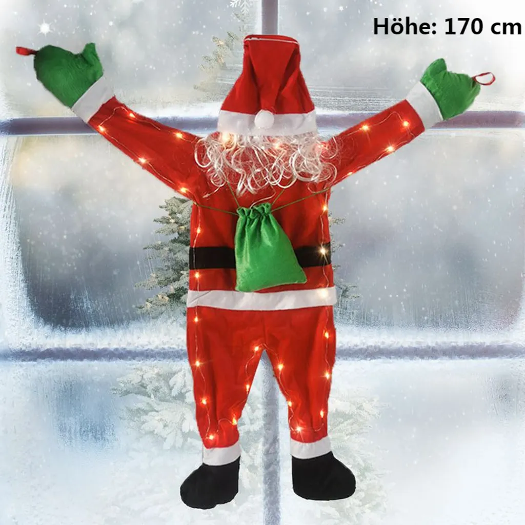 Père Noël Lumineux 170cm : La Solution Déco Extérieure Simple de Noël