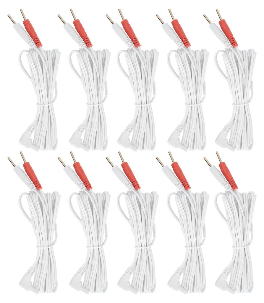 10 Stück/Beutel 2,35 mm 1,8 m 2-in-1-Pin-Elektrodenkabel für TENS-Gerät, Physiotherapiegerät