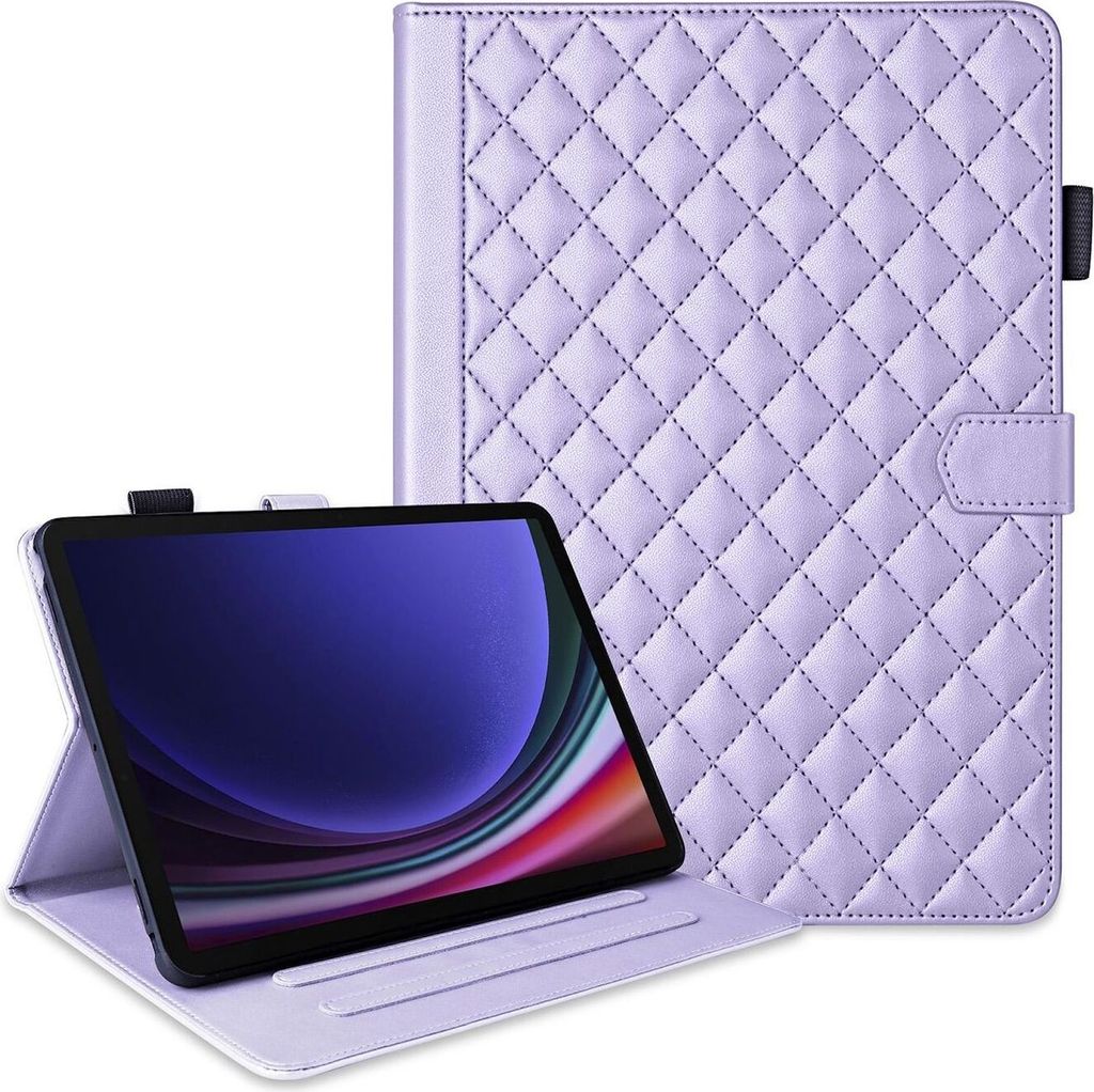 Für Samsung Galaxy Tab S10 FE Plus Design Kunstleder Hülle Standfunktion Lila