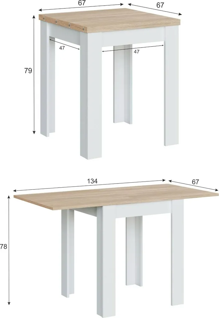 Table escamotable pour optimiser petit salon sans encombrer L67 cm - 10