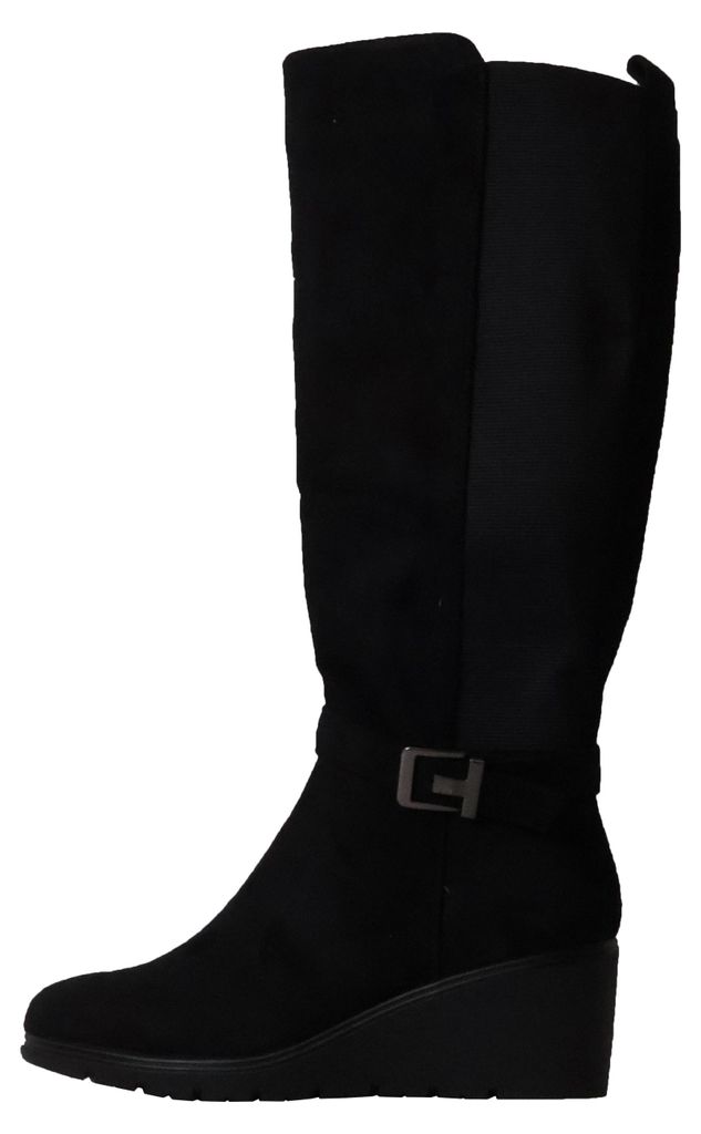 Stiefel mit Reißverschluss, Keilabsatz, runder Schuhspitze, Produktbild 
