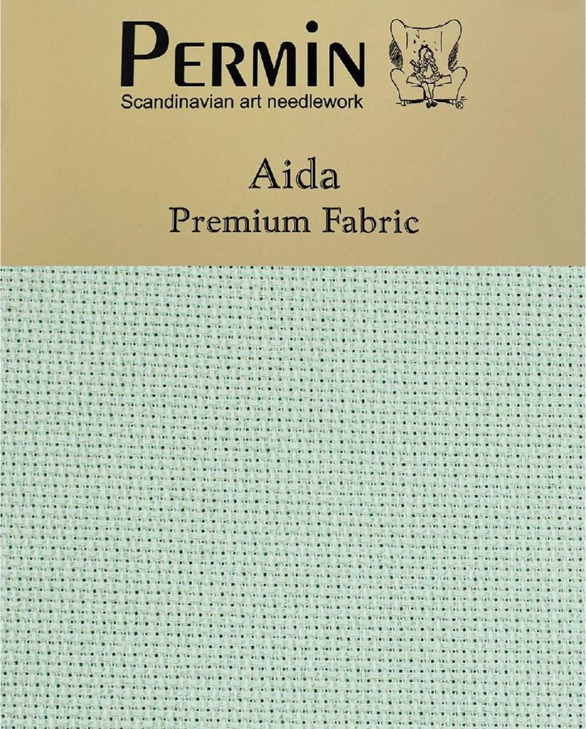 Permin Precut 16 ct. Aida 355 Farbe 283 Seelilie, Handarbeitsstoff für Kreuzstich 43x50 cm