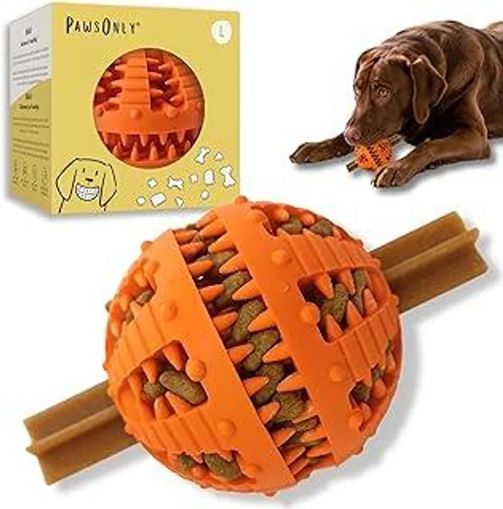 Palla Snack Cani Indistruttibile? Quasi! Gomma Naturale 8cm Arancio