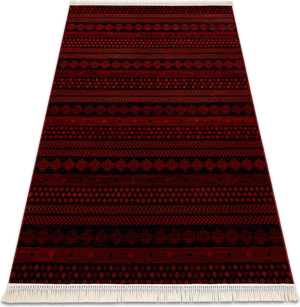 ORIENT 5132 Teppich burgund / schwarz Orientalisch, mit Fransen rot 100x200 cm