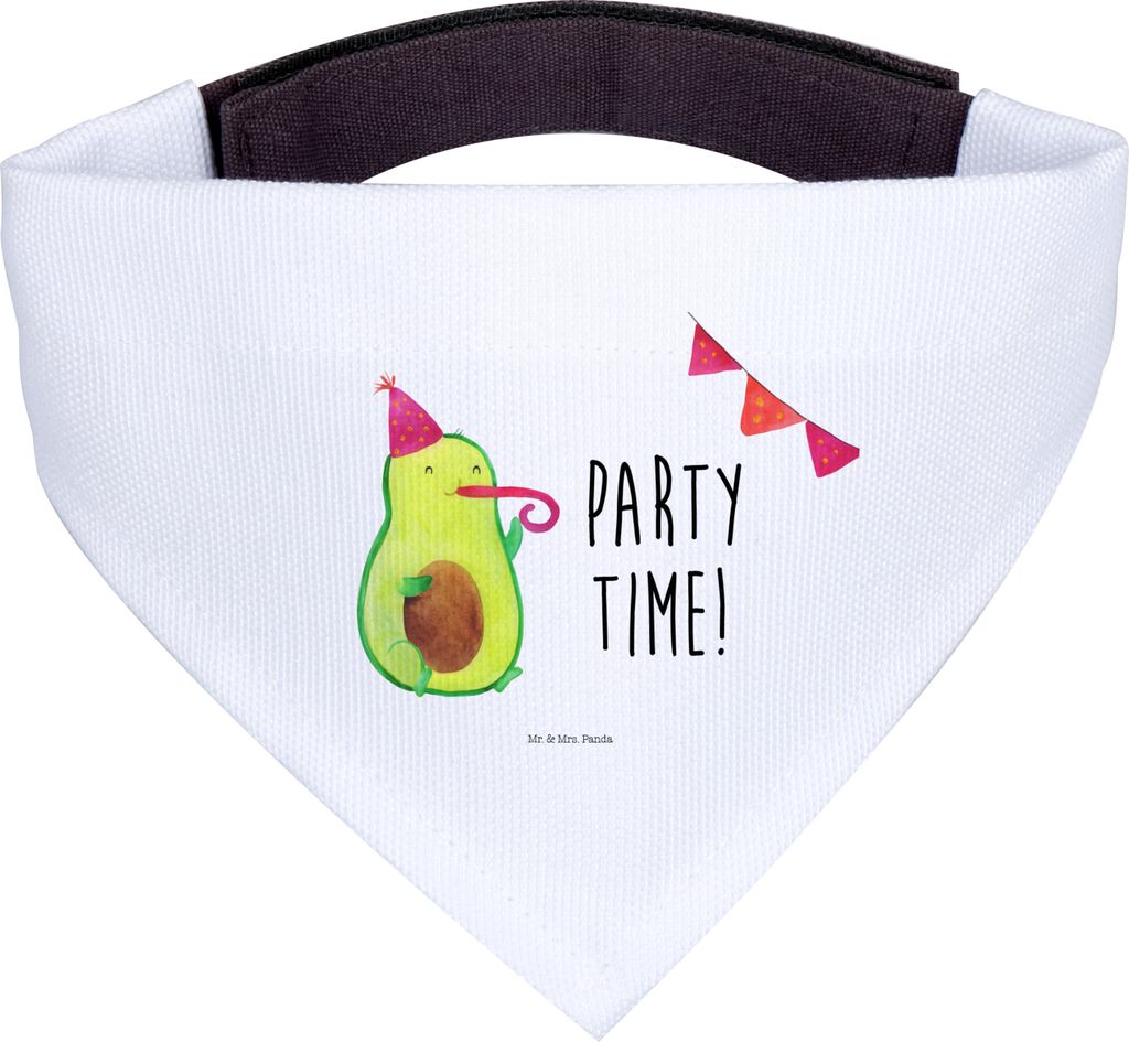 Mr. & Mrs. Panda Halstuch Hund Avocado Party Zeit - Weiß - Geschenk, Hunde, Hundehalstuch, Für, Glücklich, Tuch, Happy Birthday, Geburtstagsfeie...