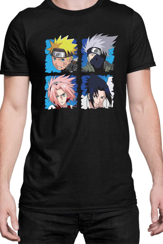 Herren T-Shirt Naruto Team 7 03, Man 3XL / Schwarz