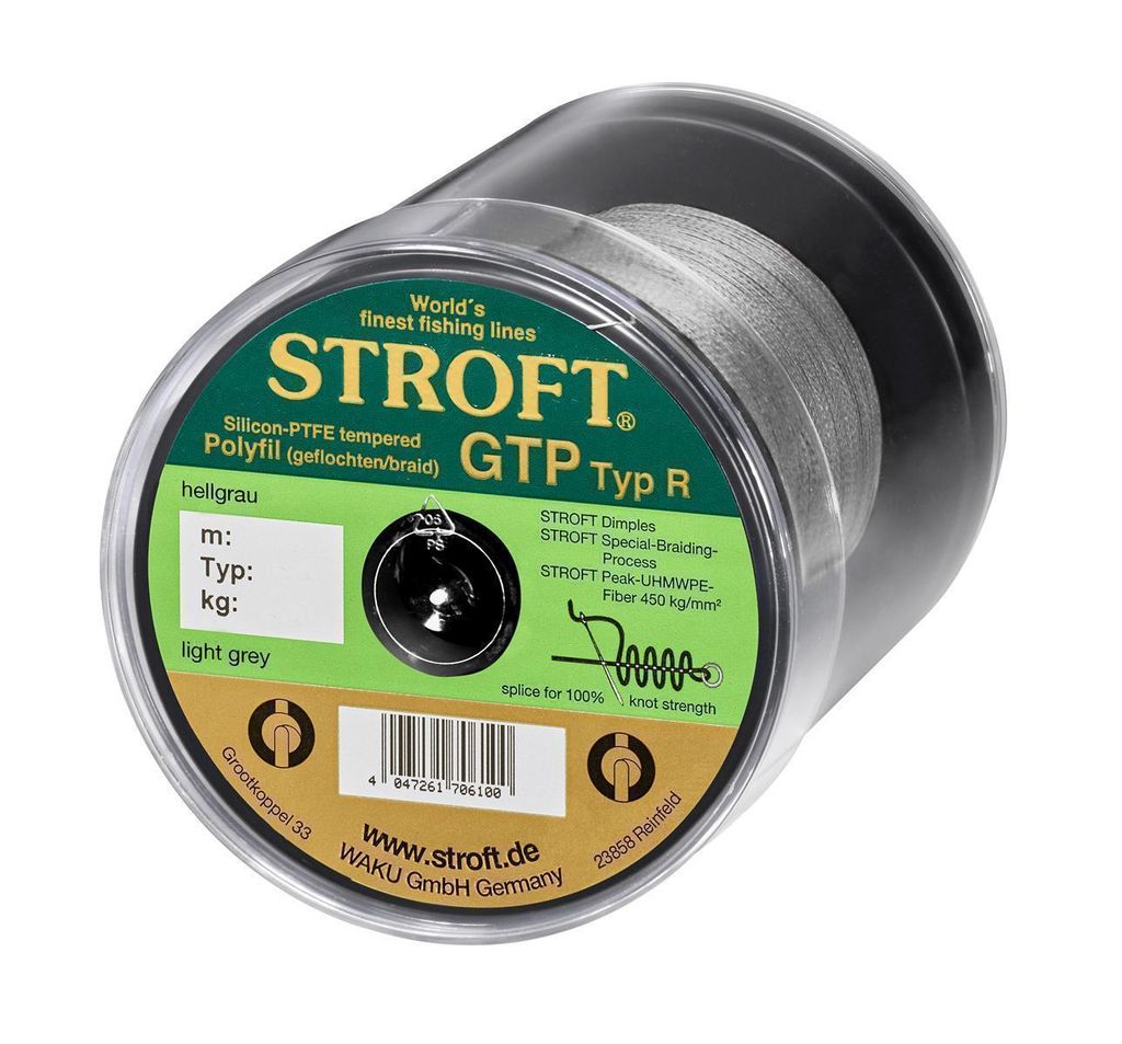 STROFT GTP Typ R Geflochtene Angelschnur 600m hellgrau R04-0,090mm-3kg