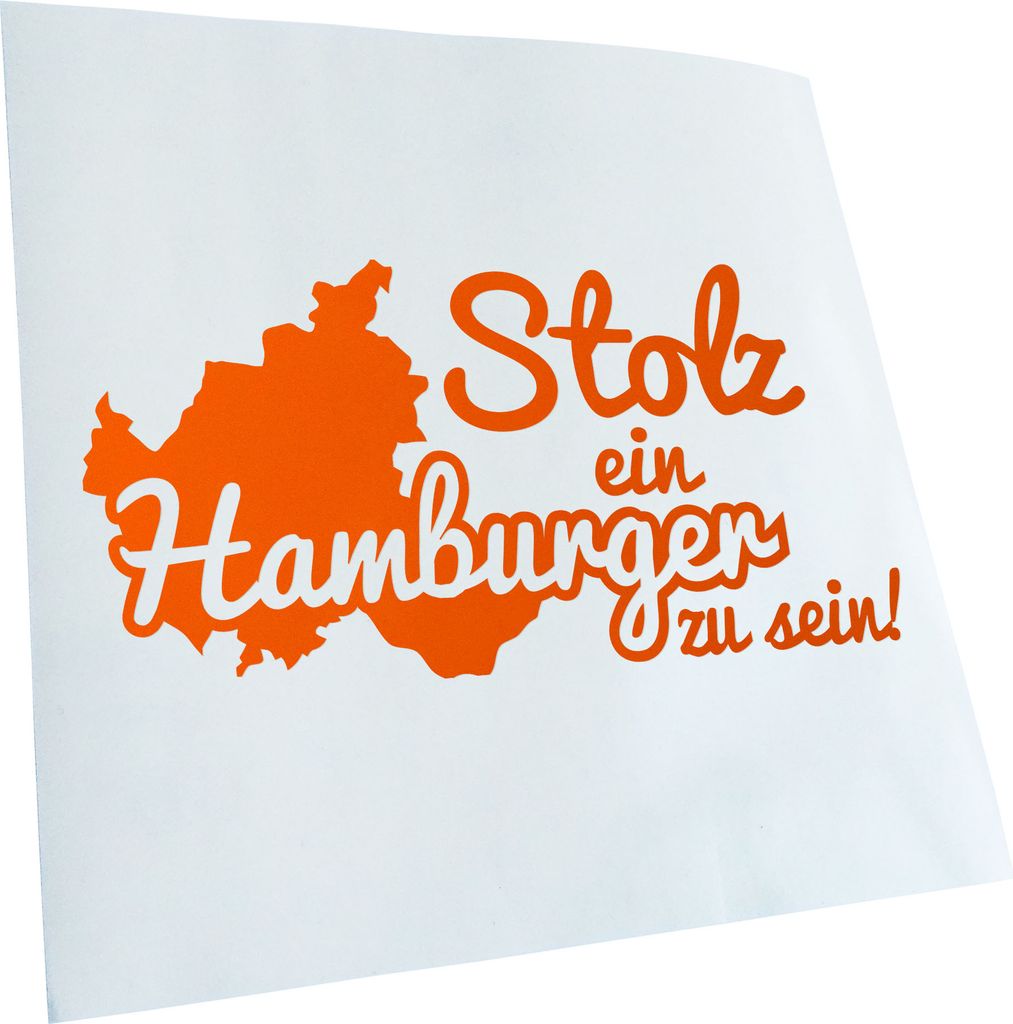 Kiwistar - Autoaufkleber - Hamburger Stolz - Orange - 24x12cm - Aufkleber für Auto, Laptop, Fahrrad, LKW, Motorrad mehrfarbig JDM Decal Racing