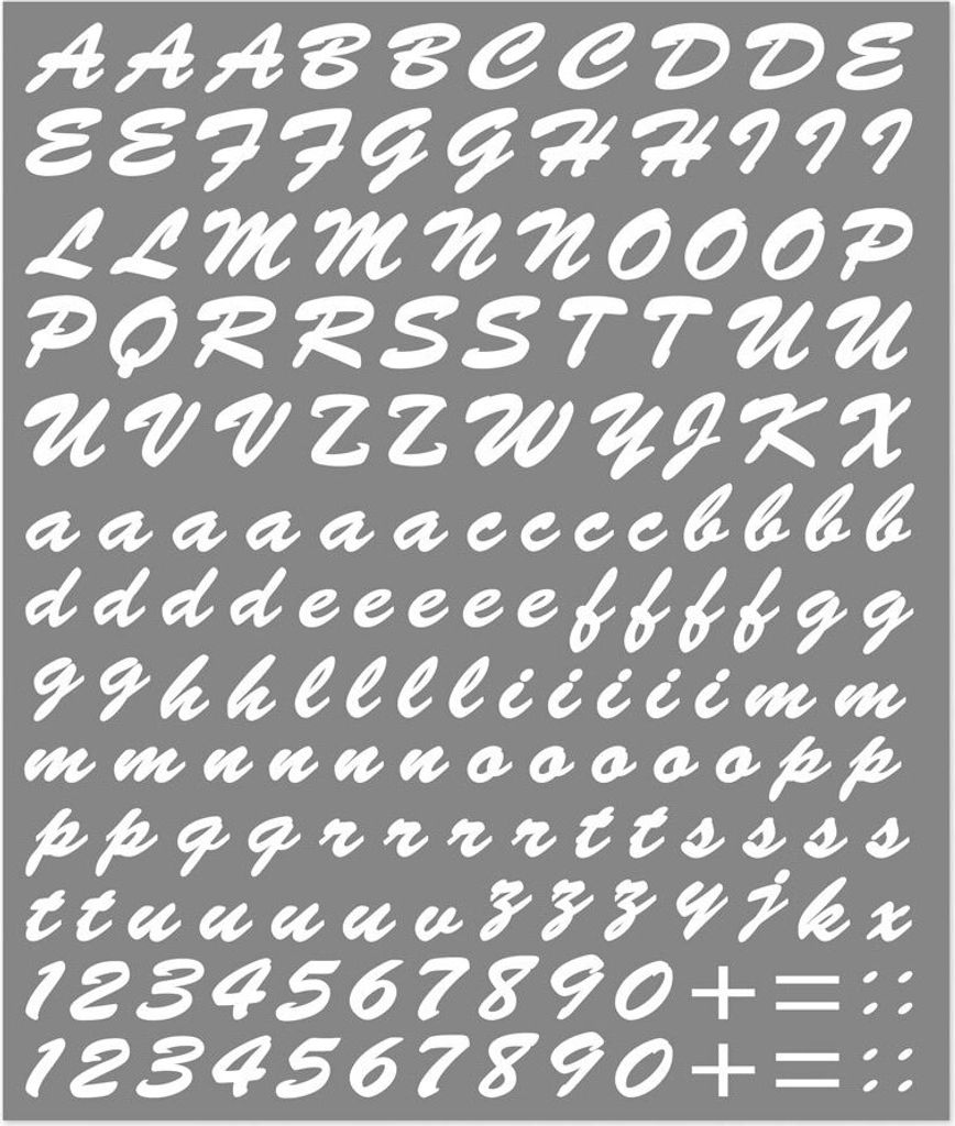 Kit Aufkleber Buchstaben Modulare Farbe Weiß Kursiv Produktbild 