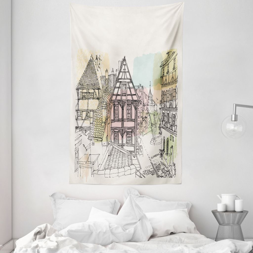 ABAKUHAUS Deutsche Wandteppich und Tagesdecke, Historische Szene Nürnberg aus Weiches Mikrofaser Stoff Waschbar ohne Verblassen Digitaldruck, 140 ...