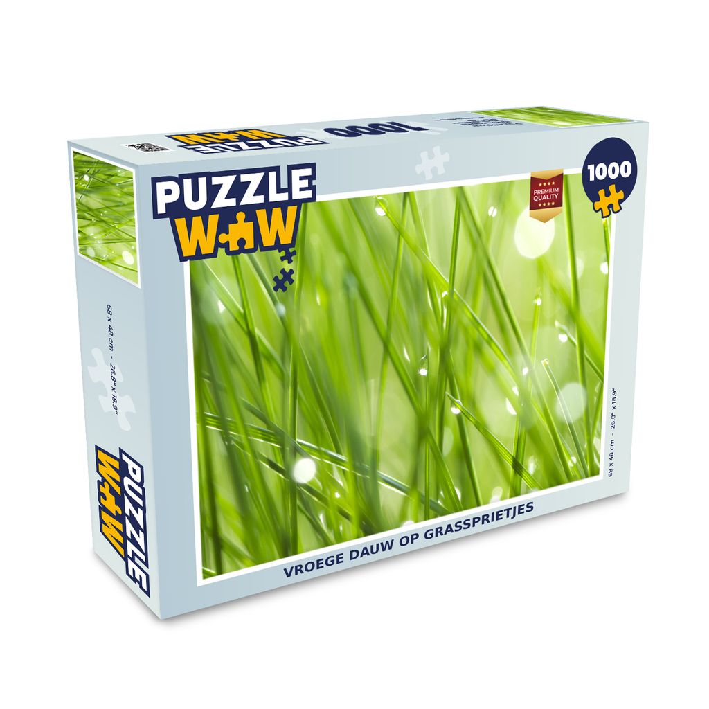 MuchoWow Puzzle 1000 Teile Früher Tau auf den Grashalmen - Erwachsene - Rätsel