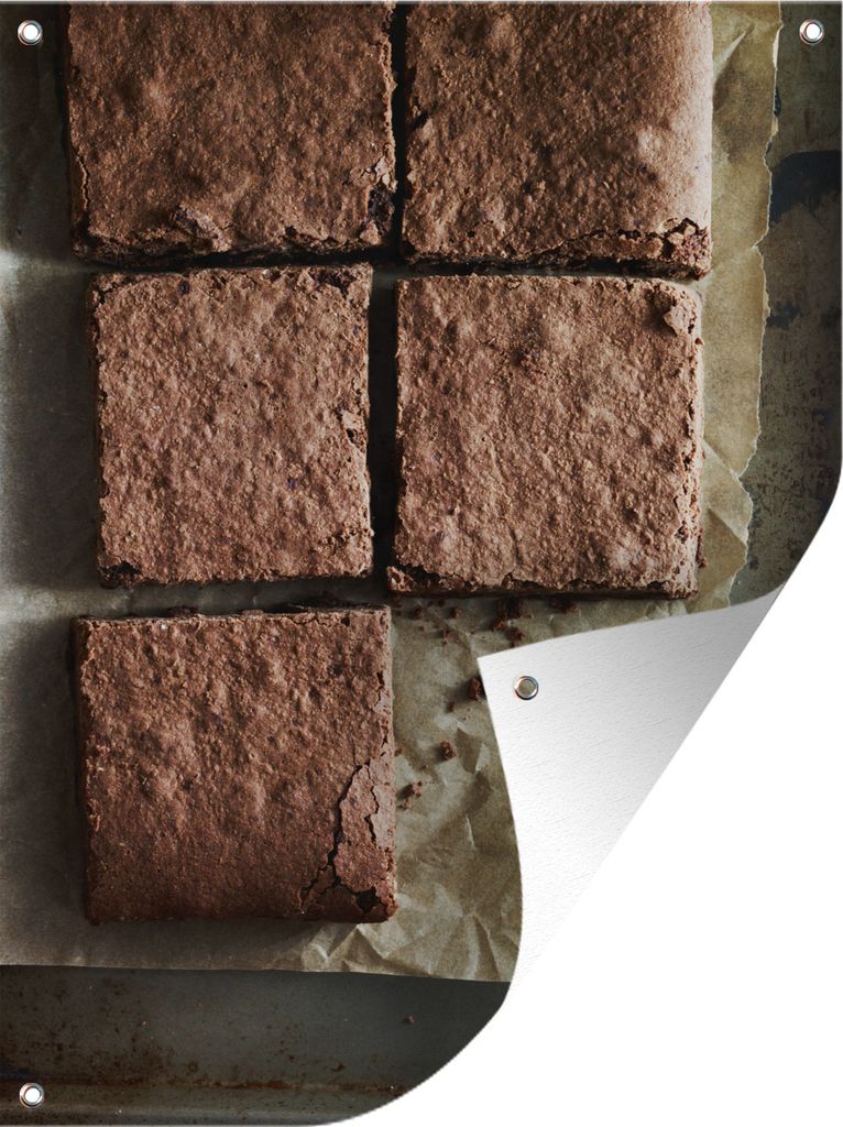 MuchoWow 60x80 cm Outdoor-Poster Gartendeko Sichtschutz Garten Poster für den Garten Backpapier mit Brownies