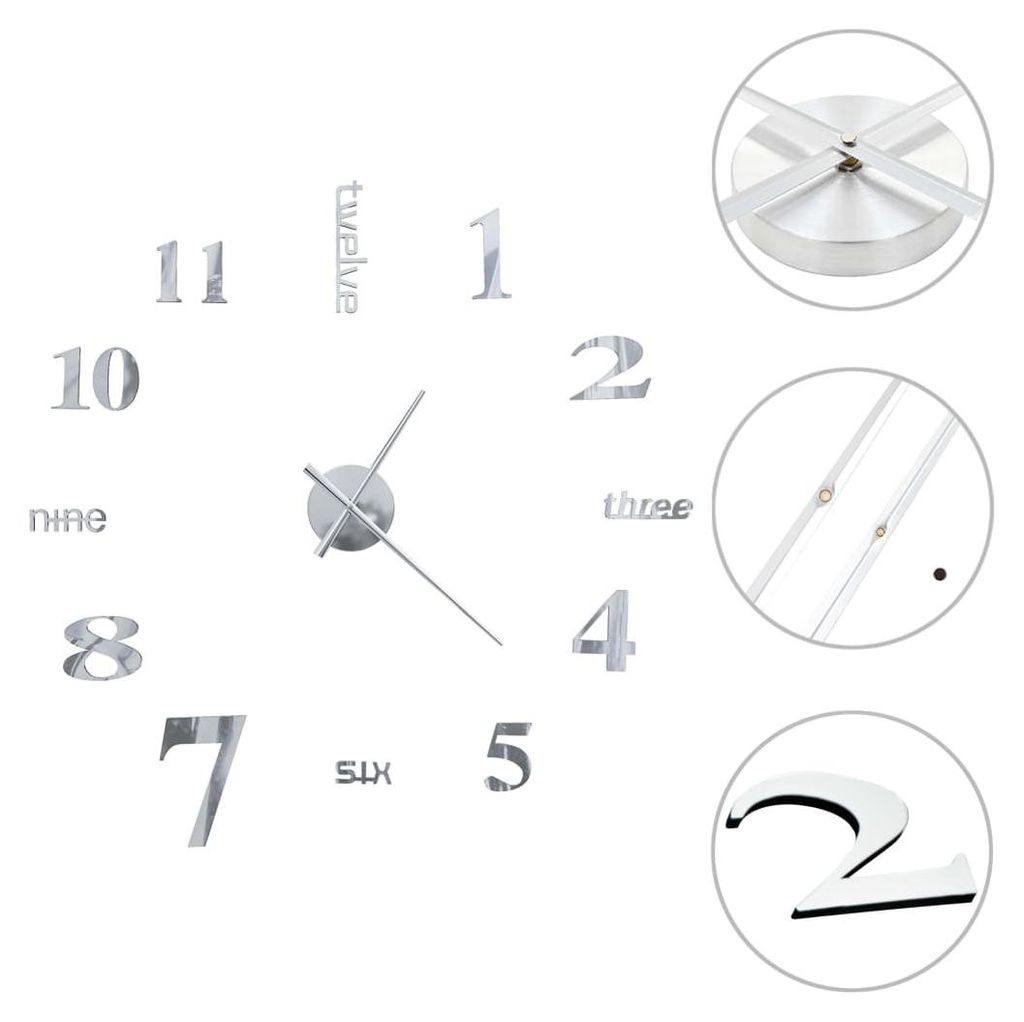 3D nástěnné hodiny vidaXL Moderní design 100 cm XXL Obrázek produktu 