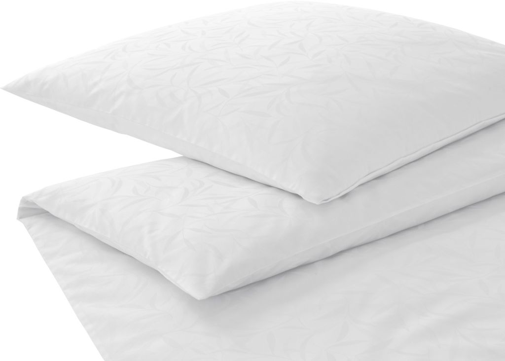 elegante Mako-Satin-Bettwäsche-Garnitur Muriel Farbe weiss Größe 140x200+70x90cm