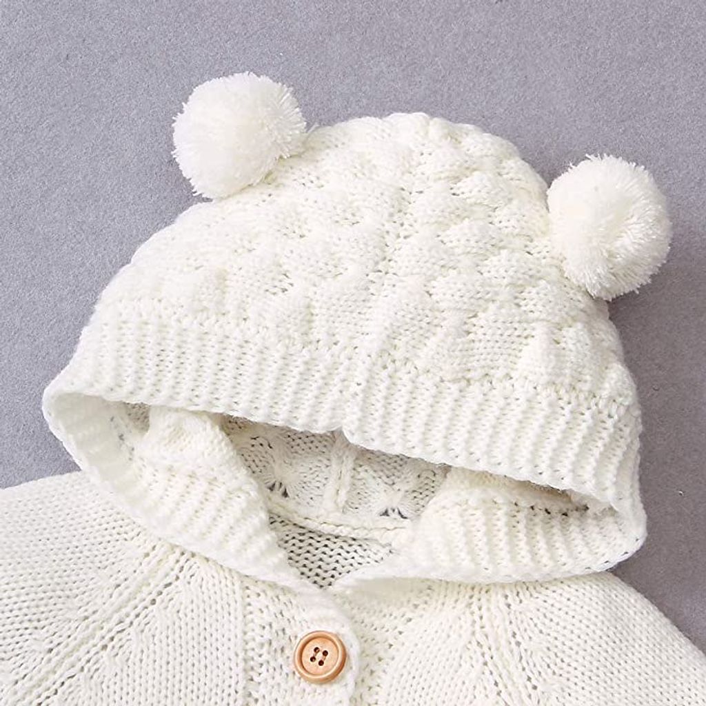 Baby Strampler Set Mit Hut - Gestrickter Overall Aus Baumwolle Für Neugeborene