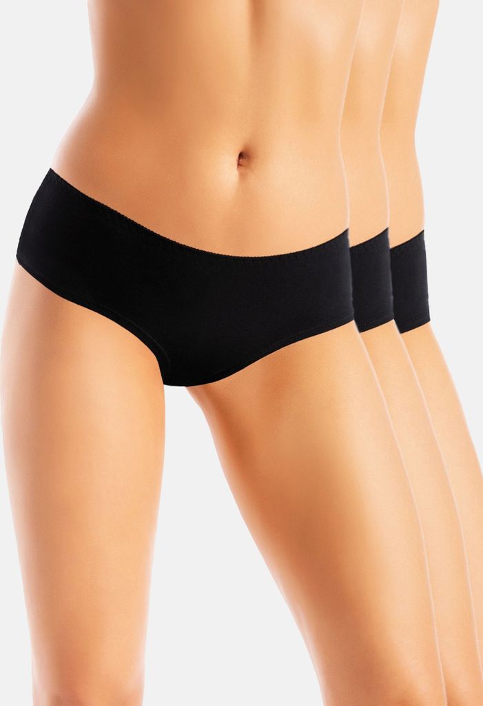 Teyli 3er pack: Klassisches Damen-Bambushöschen Braziboo Female 572-3 schwarz L
