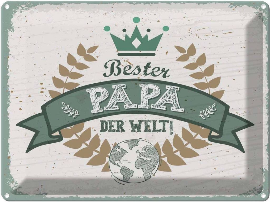 vianmo Blechschild 30x40 cm Bester Papa der Welt Männer Frauen Spruch Zitat