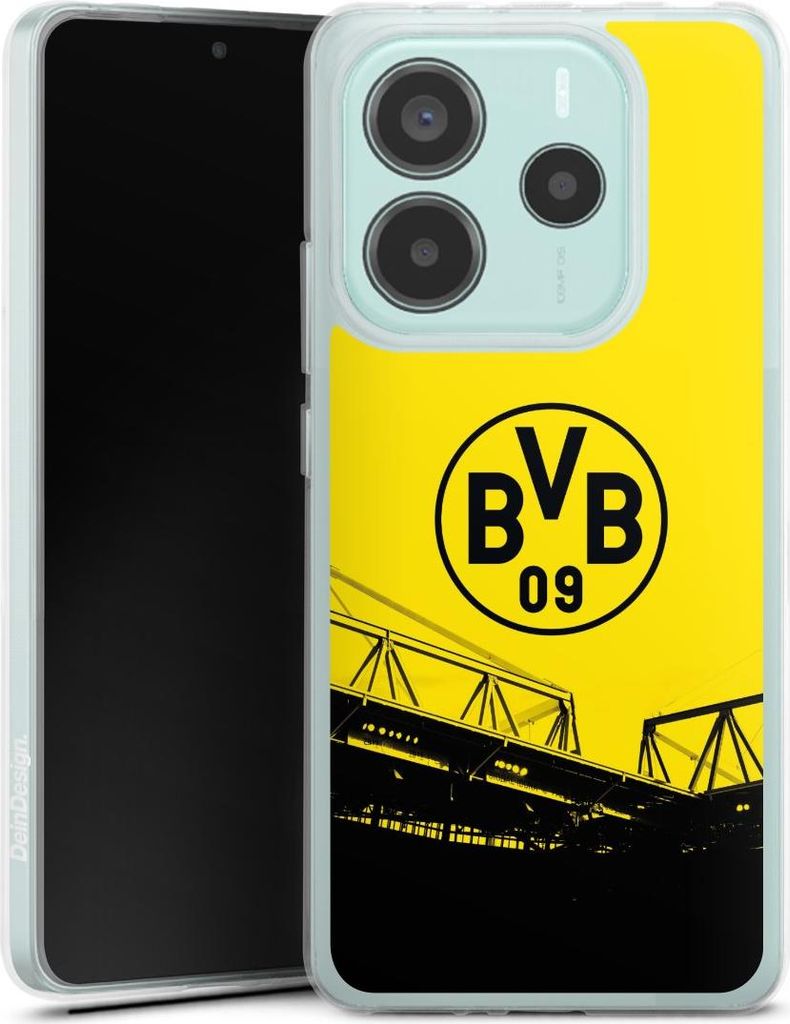 DeinDesign Handyhülle für Xiaomi Redmi Note 14 5G Silikon Hülle Case Smartphone Schutzhülle BVB Borussia Dortmund Fanartikel