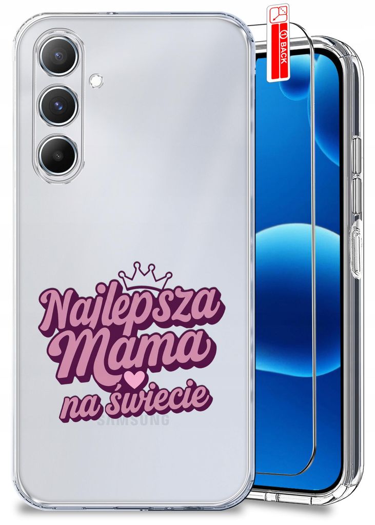 Hülle für Samsung A25 5G – Motive für Mama: Mama, Mom, bunt – durchsichtige Hülle + Displayschutzglas