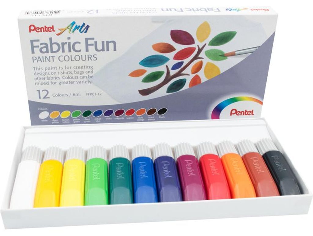 PentelArts Stoffmalfarbe Fabric Fun Paint Colours 12er Set Produktbild 