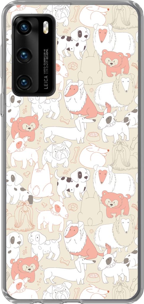 MuchoWow Handyhülle Schutzhülle Hülle für Telefoonhoesje Huawei P40 Muster - Hund - Hundefutter - Jungen - Mädchen - Kinder - Kinder Silikon...