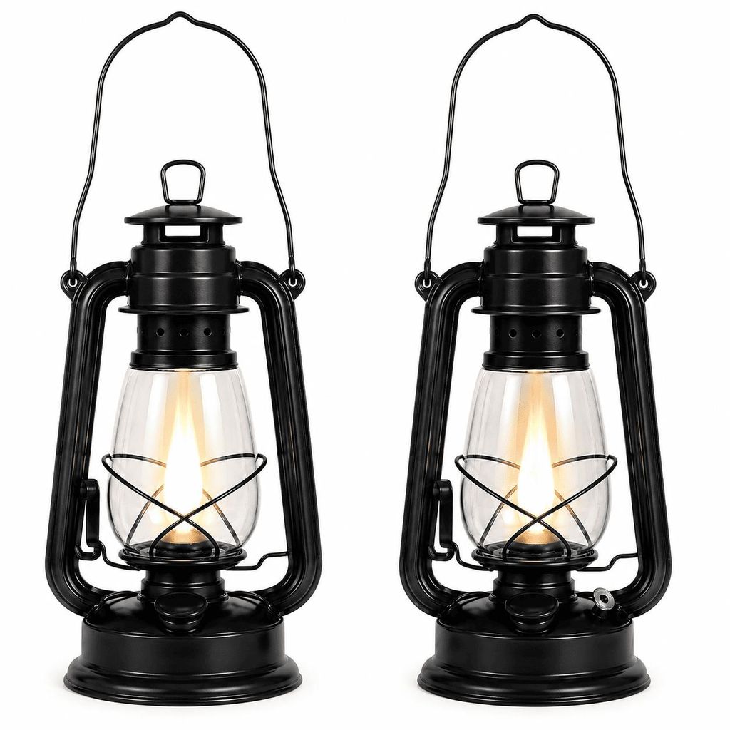 Sturmlaterne 2er Set Öllampe Petroleumlampe Camping Laterne Produktbild 