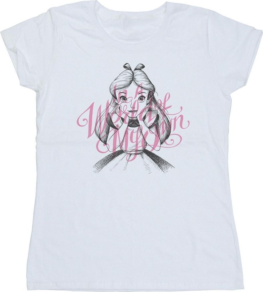 Disney - "Alice In Wonderland In A World Of My Own" T-Shirt für Damen BI6969 (XL) (Weiß)