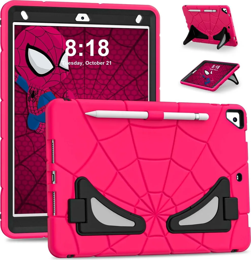 Custodia protettiva per iPad 10.2 2021/2020/2019, iPad 9°/8°/7° generazione, robusto supporto antiurto per bambini ragazzi Rosa