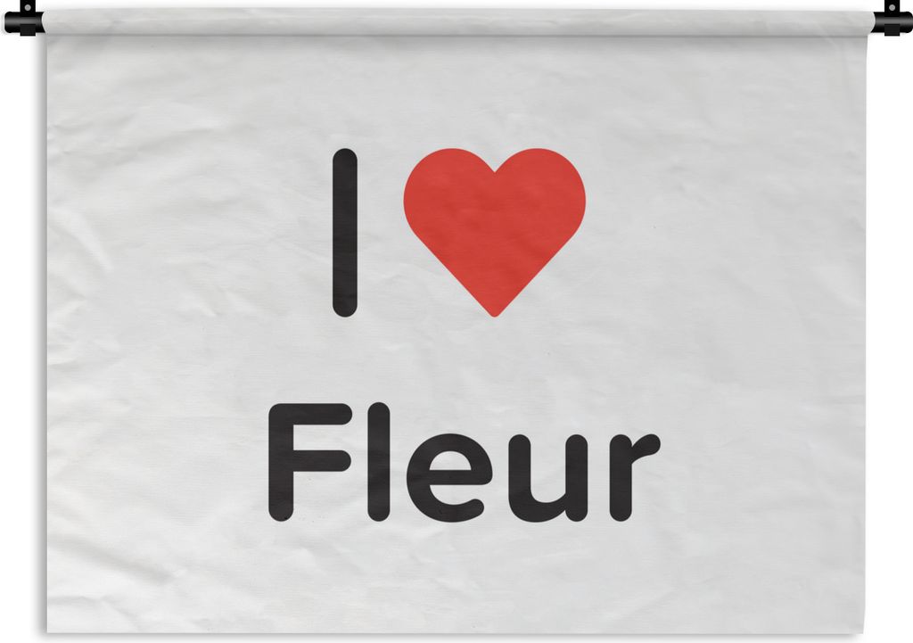 MuchoWow Wandteppich Wandbehang Ich liebe - Fleur - Mädchen 90x67.5 cm Tapisserie Dekoration Wandtuch - Fototeppich - Wand-Skulpturen