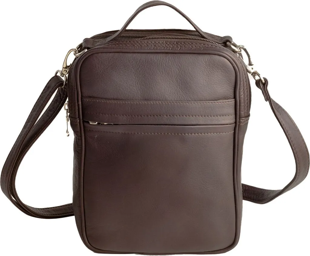 HAROLD'S Country Messengerbag en Cuir de Vachette Marron Foncé 35cm