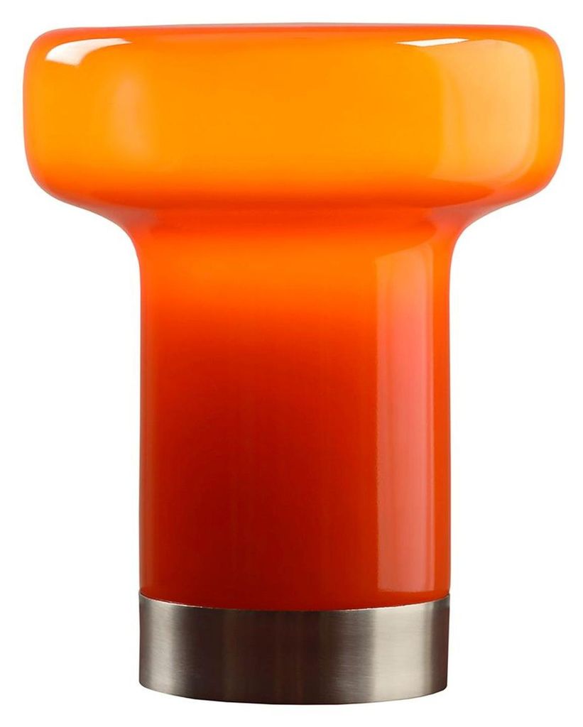Tischlampe Metall Glas Ø 16 cm 19.5 cm Orange E14 rund Modern