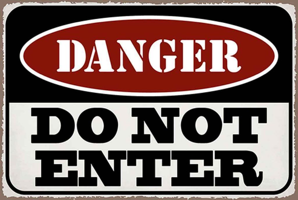 vianmo Holzschild 20x30 cm Warning do not enter Betreten Verbot