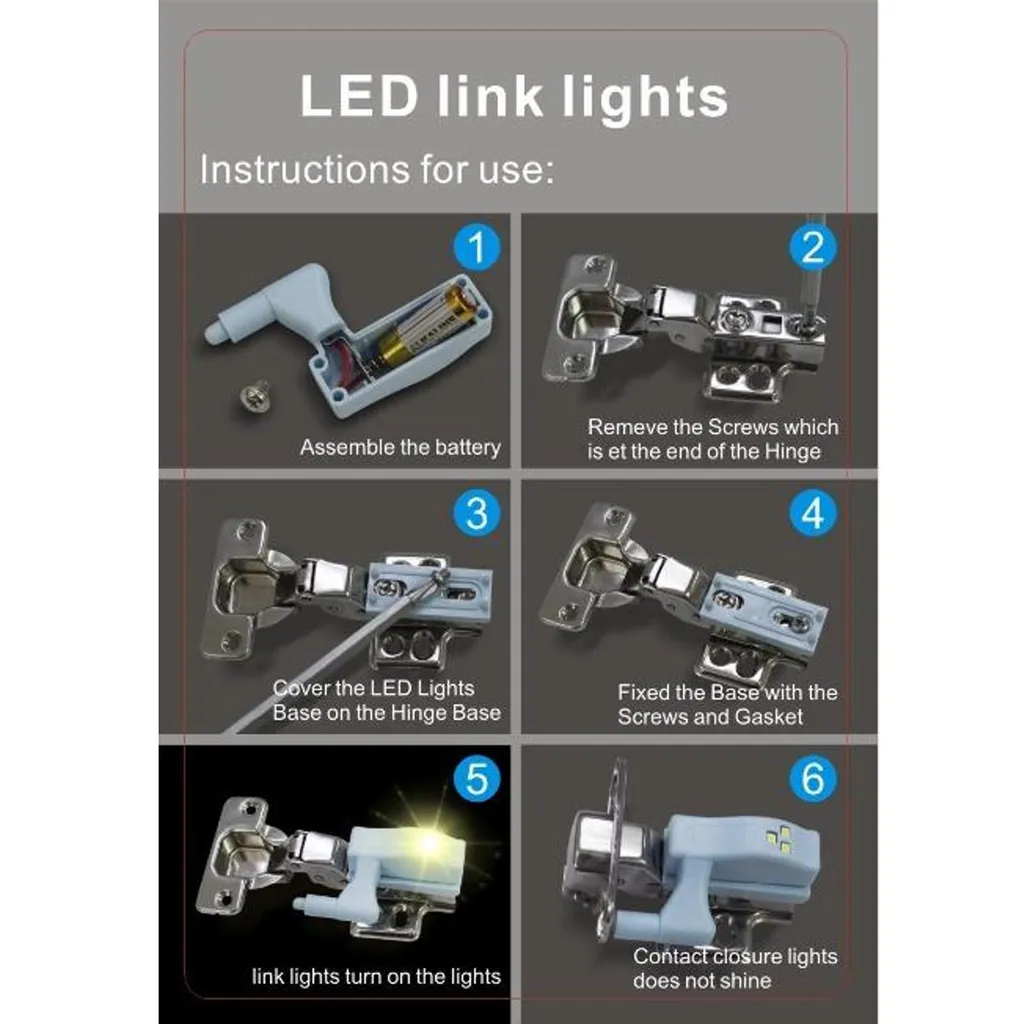Luce Automatica per Armadi LED: 10 Pezzi Luce Calda per Mobili - 17