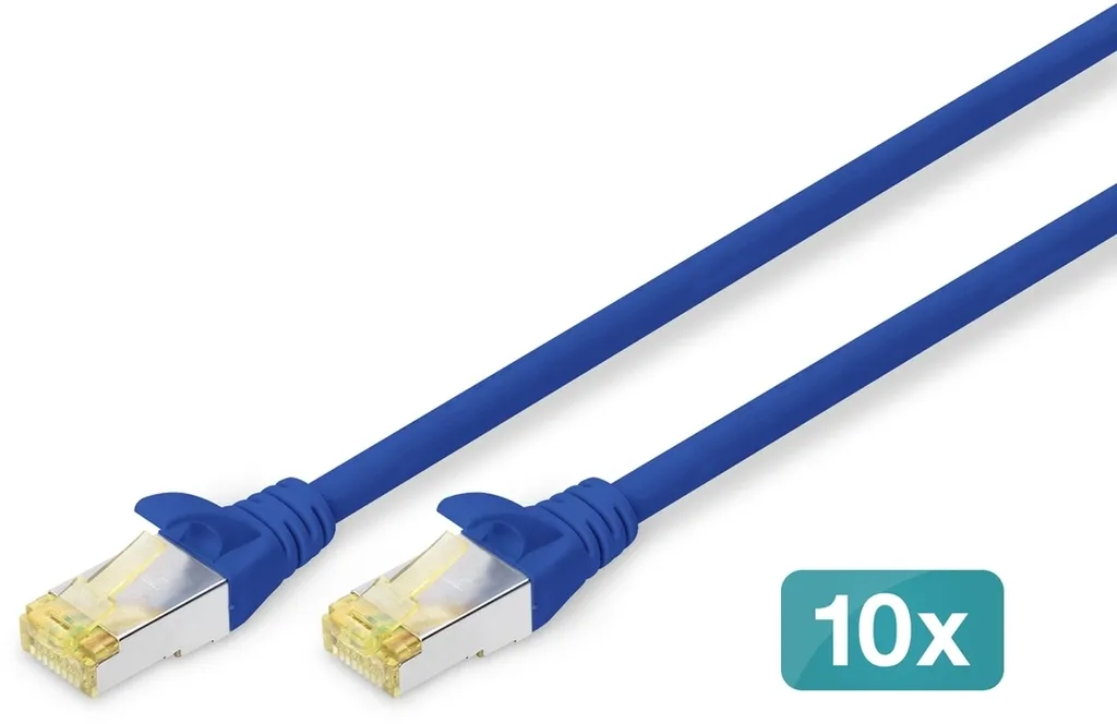 DIGITUS DK-1644-A-0025 Set 10 Cavi Rete Cat 6A S/FTP 0,25 m Blu