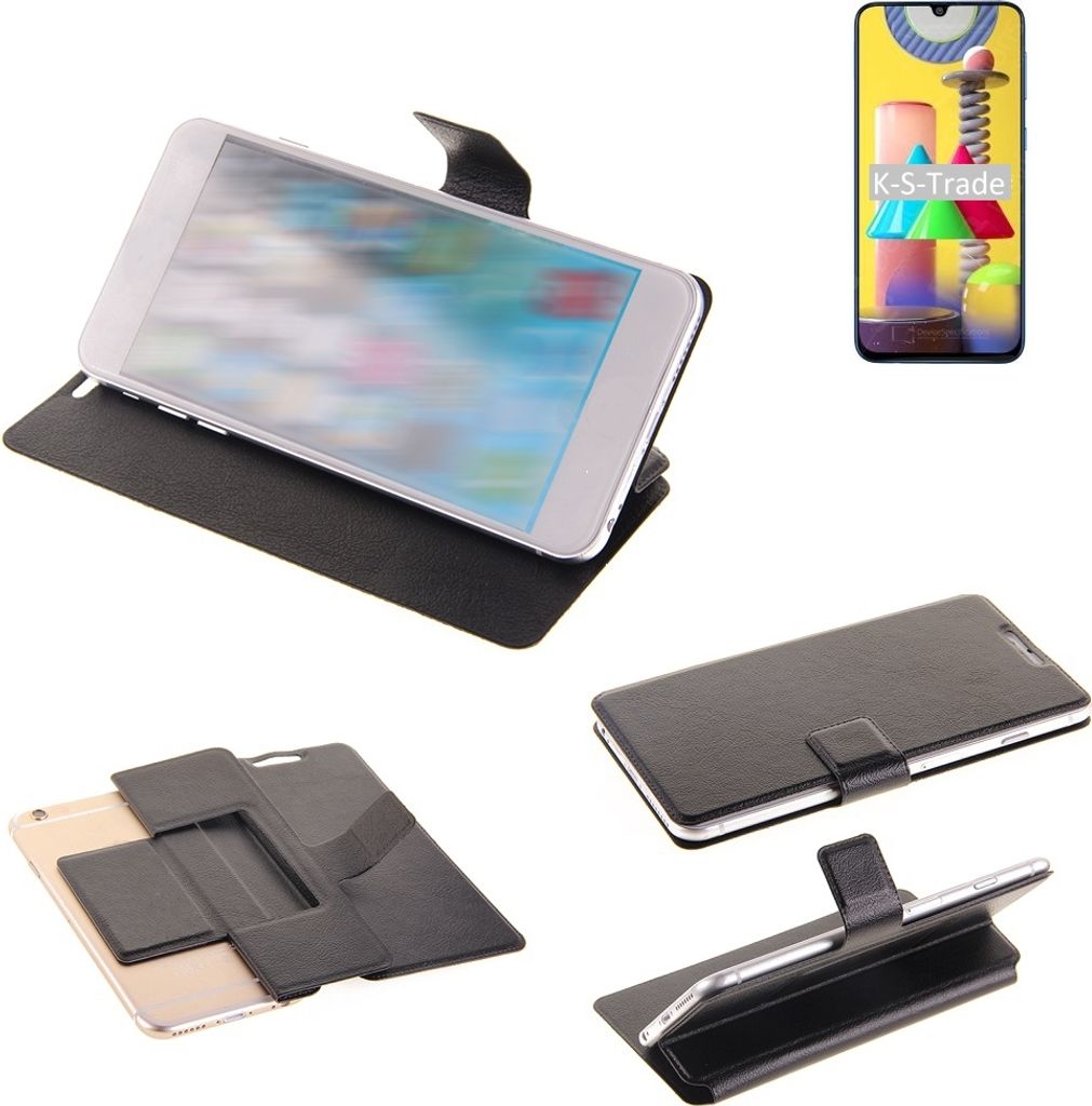 K-S-Trade Schutzhülle kompatibel mit Samsung Galaxy M31 Schutzhülle Flip Cover Klapphülle Wallet Case Slim Handyhülle bookstyle schwarz