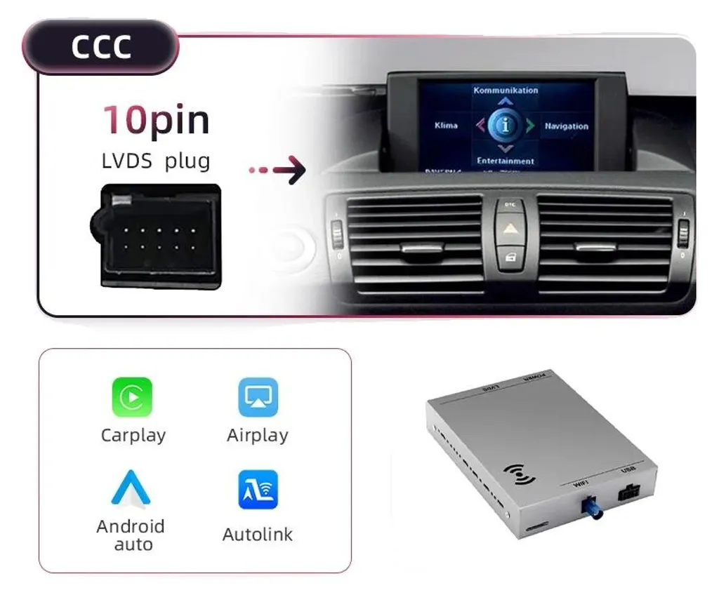Module CarPlay Bluetooth Installation Rapide Plug and Play Système CCC