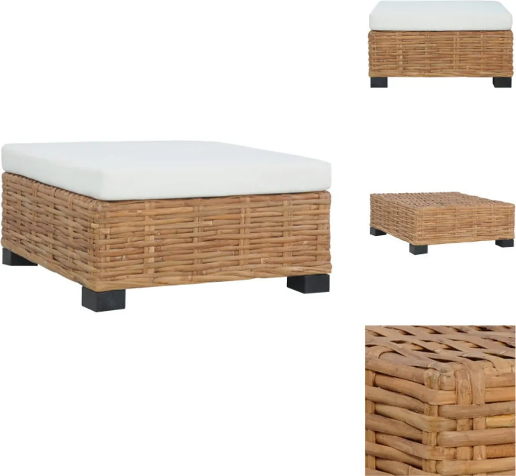 Tabouret de Jardin en Rotin Naturel - Ajoutez une Assise Gain de Place Facile