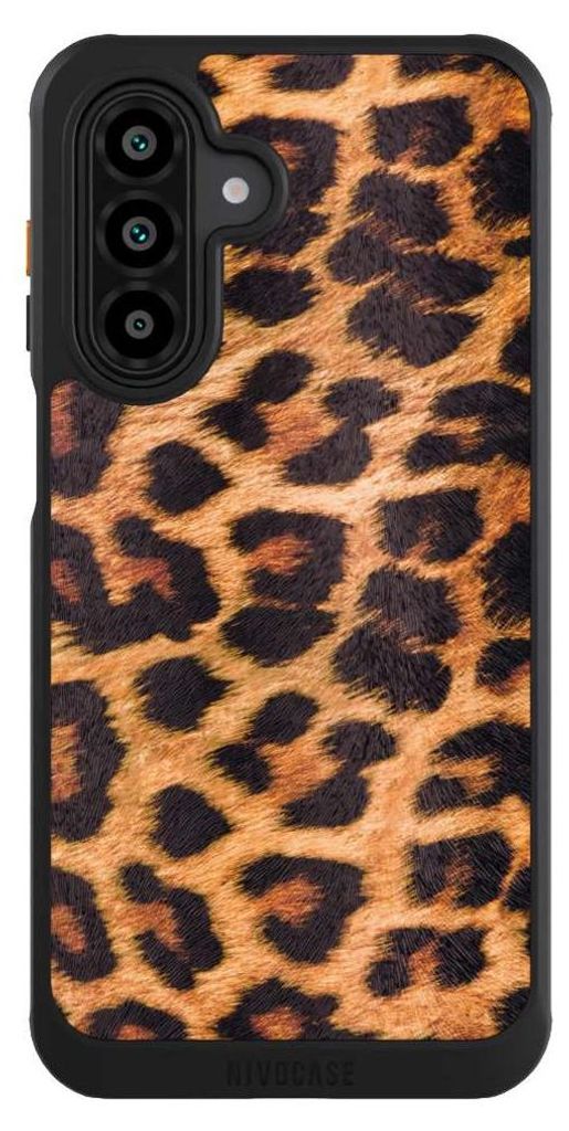 NIVOCASE Hülle für Samsung Galaxy A17 5G Handyhülle NIVOcore Case Schwarz Animalprint Fell Leopard