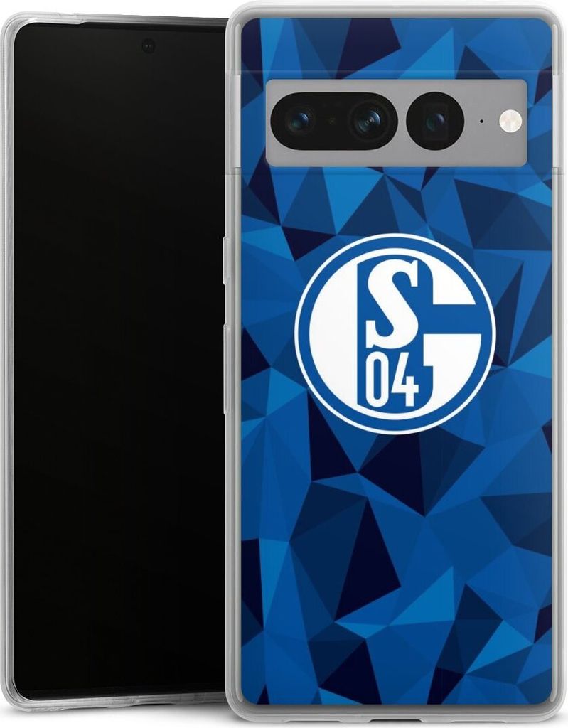 DeinDesign Slim Hülle für Google Pixel 7 Pro Silikon Case Ultra Dünn Handyhülle Camouflage FC Schalke 04 Muster
