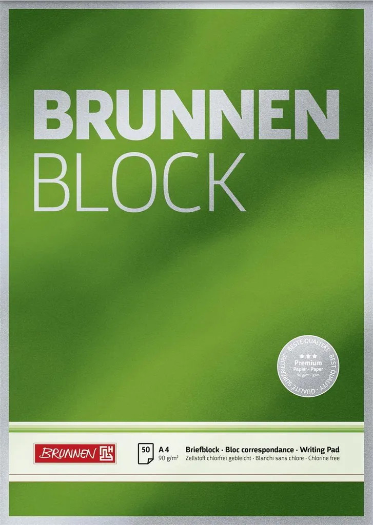 Blocco Brunnen 1052826 A4 90g 50 Fogli - Ideale per Appunti e Schemi
