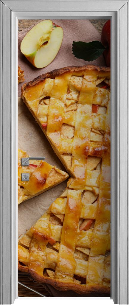 Tür Selbstklebende 70x210 cm Türfolie Türtapete Klebefolie - Apfelkuchen Kuchen