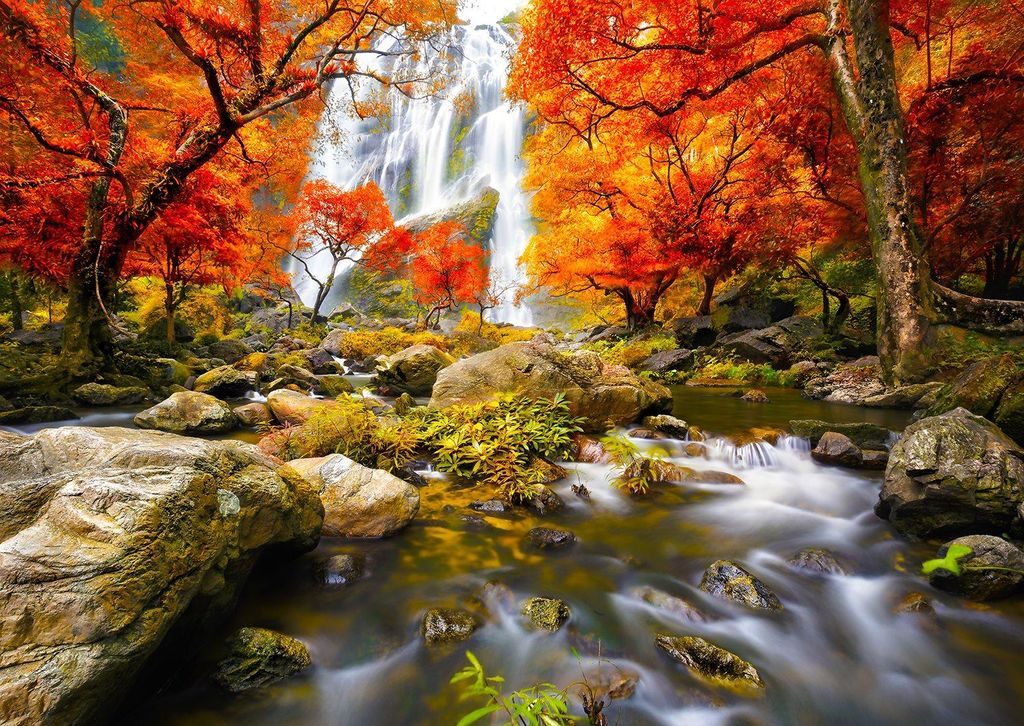 ENJOY Puzzle Herbst-Wasserfall 1000 Teile