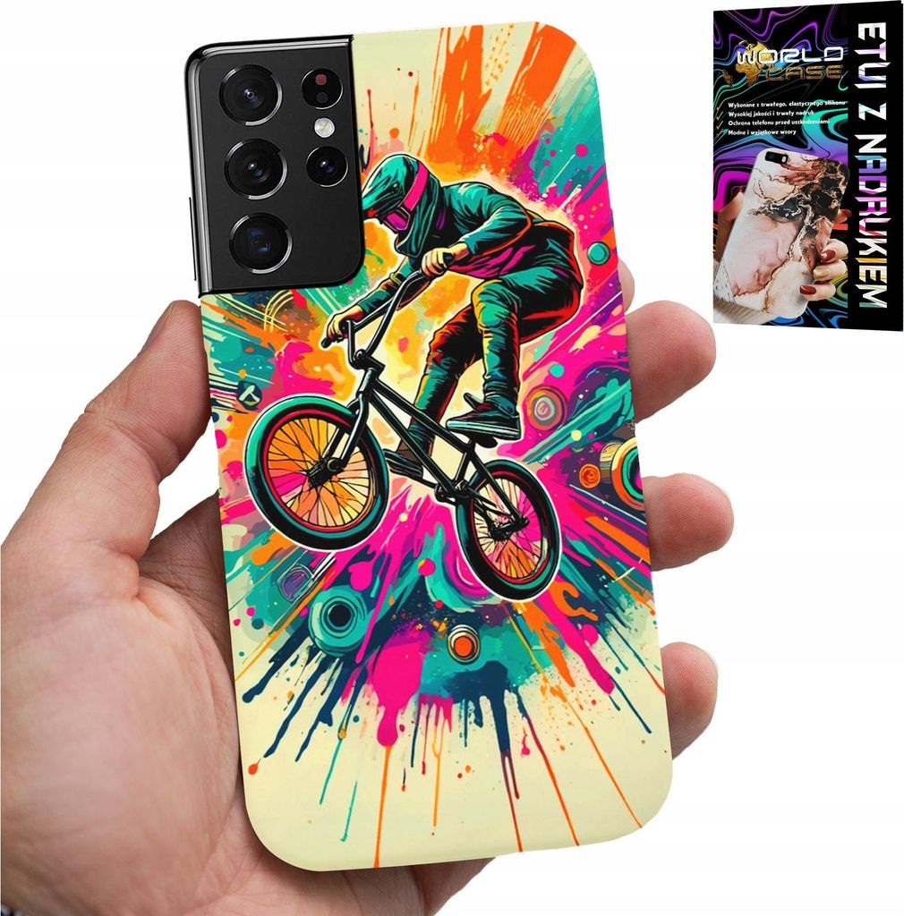 ETUI FÜR SAMSUNG GALAXY S21 Ultra - BMX TRIKI BIKE SPORTS +FOLIA