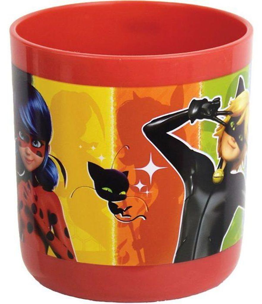 Geschirrset – – MIRACULOUS LADYBUG – Glas, Suppenteller Ø 16 cm, Speiseteller Ø 22 cm, Besteck, Wasserflasche, Becher, Lunchbox