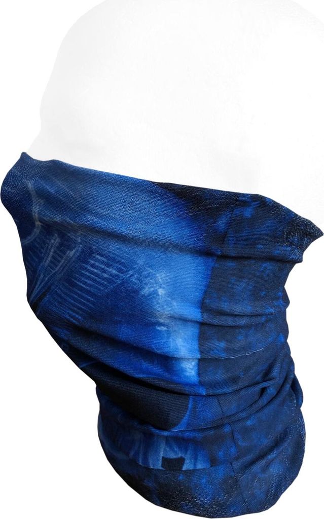 Oblique Unique Multifunktionstuch Schlauchtuch Halstuch Loop Mundschutz Outdoor Motorrad - Blau mit Totenkopf