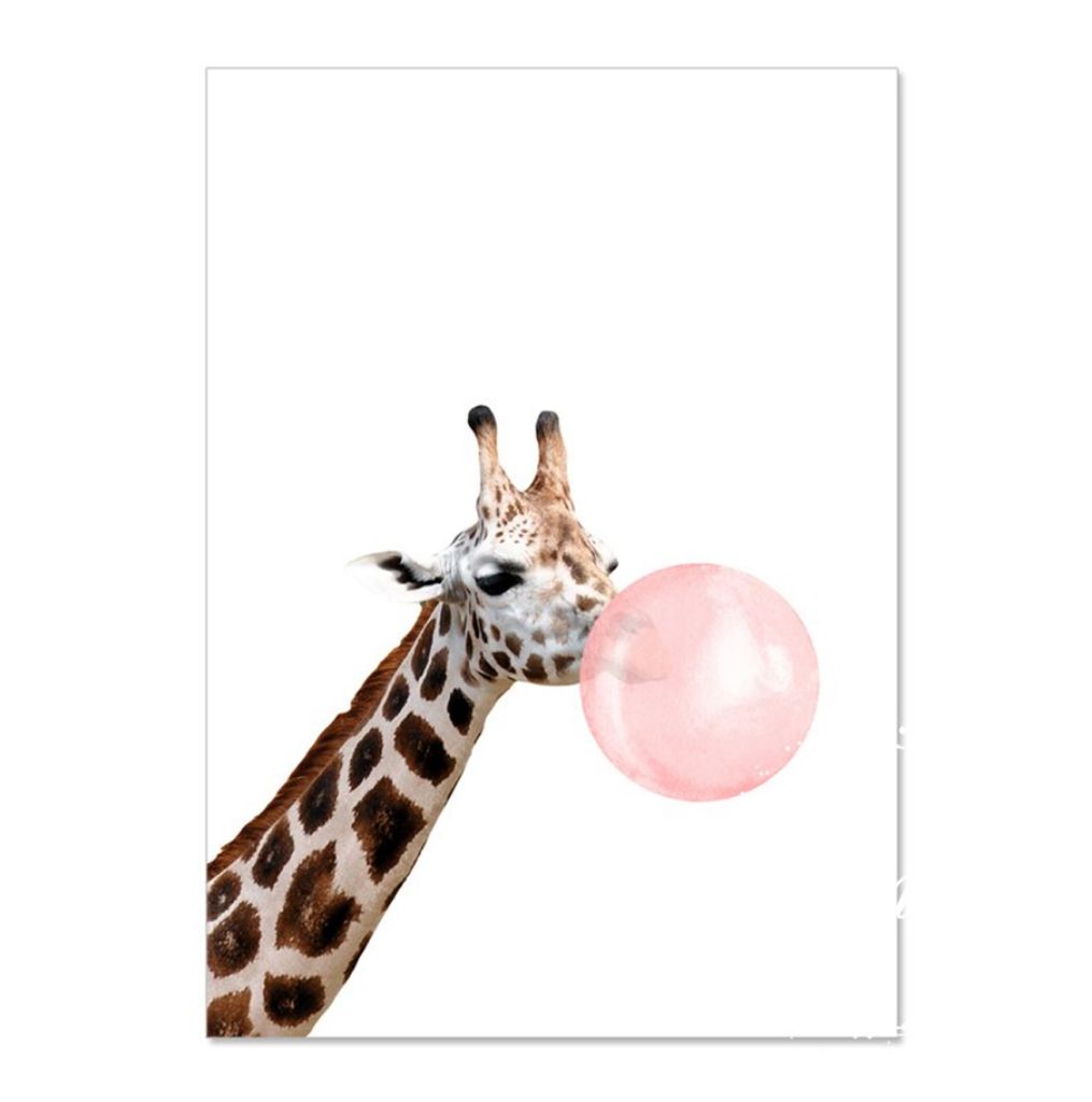 TPFLiving Kunstdruck LW-1304 (OHNE RAHMEN) Poster - Leinwand - Wandbild - Hochauflösender Giclée-Druck, langlebig und hochwertig - Giraffe, Zebra...