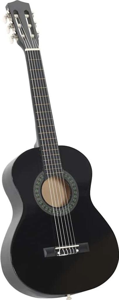 vidaXL 8-tlg. Klassikgitarren-Set für Anfänger Schwarz 1/2 Produktbild 
